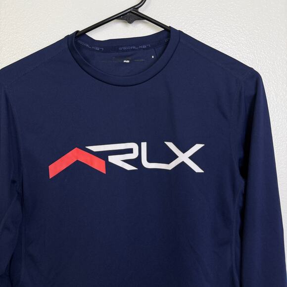 RLX Ralph Lauren Performance Long Sleeve Shirt Mens Small Blue Athletic RLX67 - Picture 3 of 9